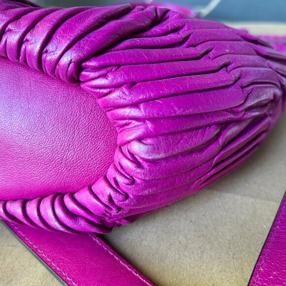 Coach Magenta Madison Large Satchel Purse Accordion Pleats F-1282-18643 Fuchsia - Picture 13 of 16